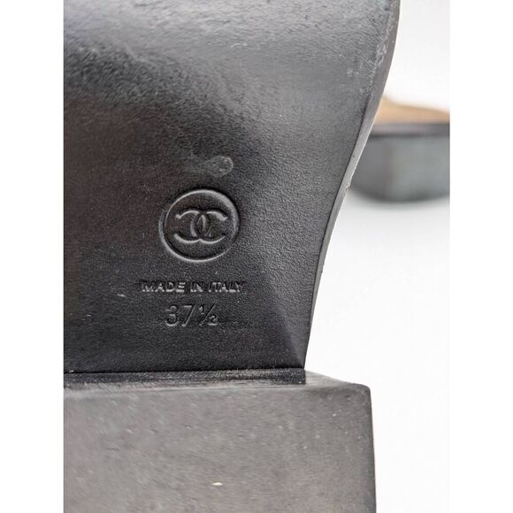 Chanel Lace up suade taupe combat boots 37.5 - Picture 7 of 9